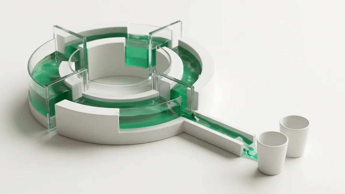 Sports betting bankroll management shown as green liquid held behind gates beside an open cash channel